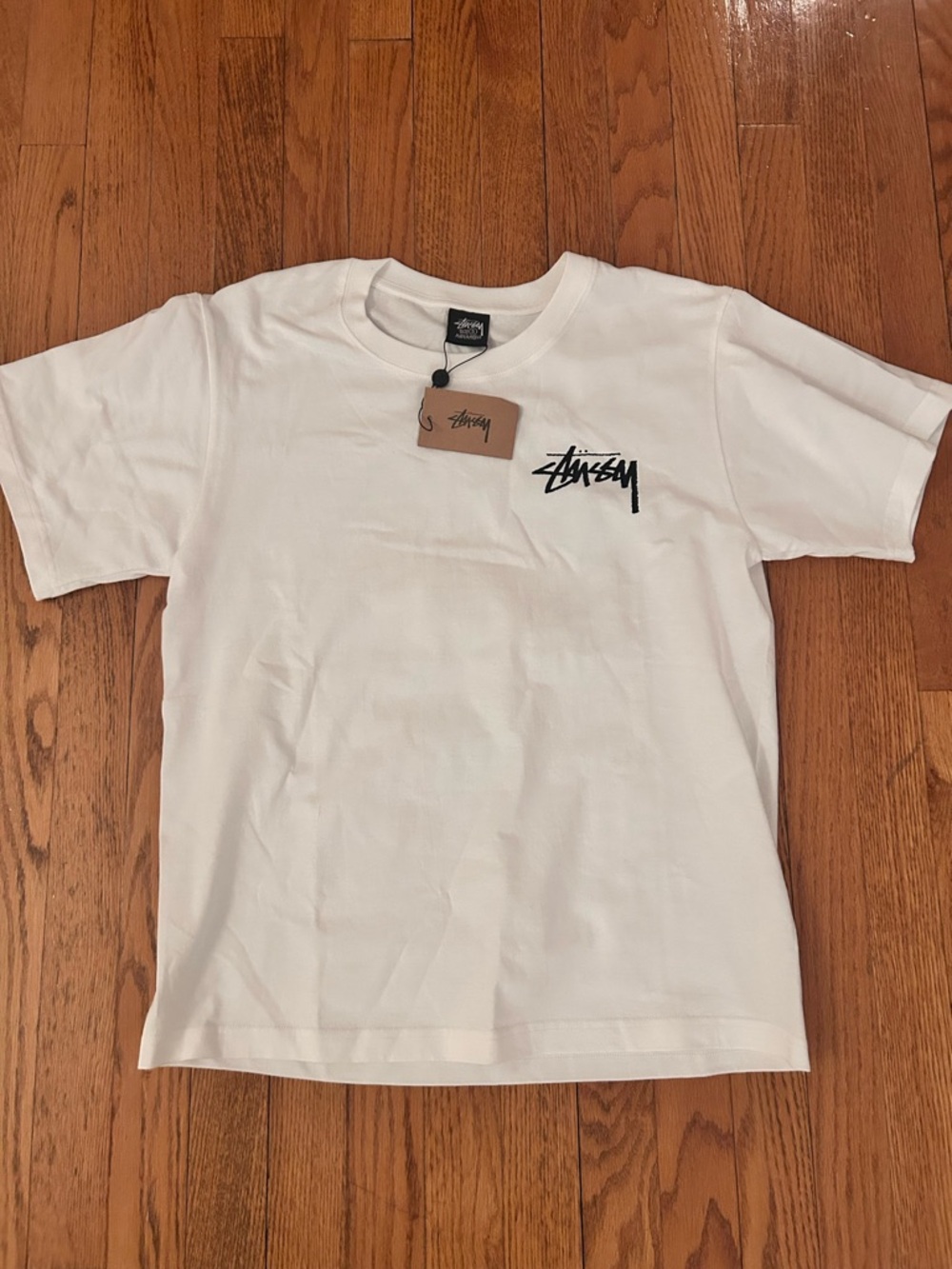 STUSSY White Logo Tee with Dice